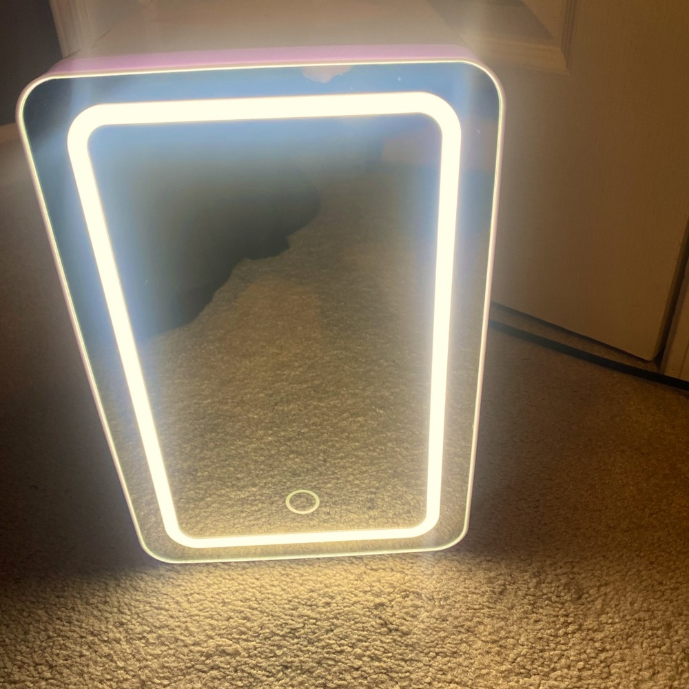 Led lighted mini fridge